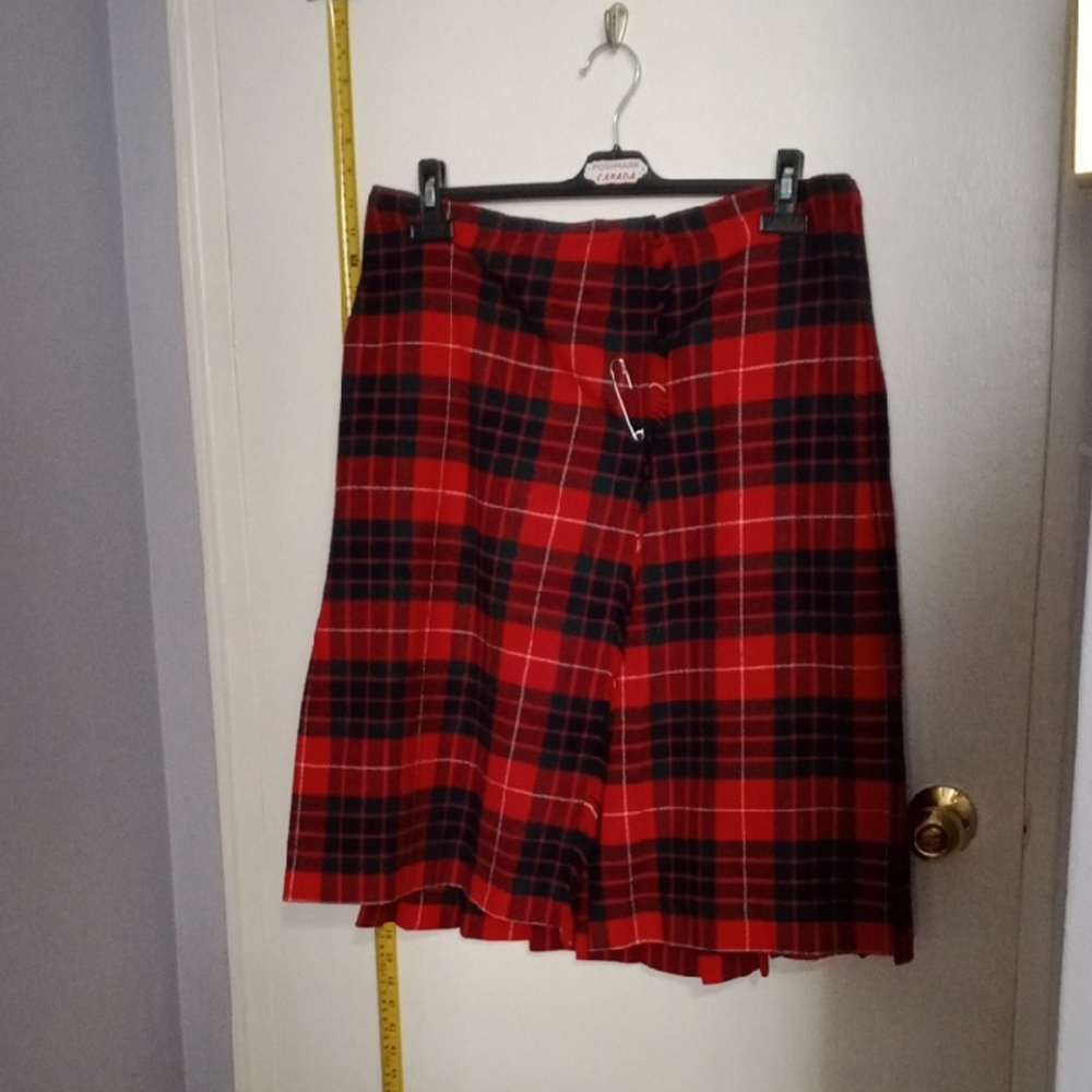 Vintage Elegant Red and Black Full A-Line Skirt